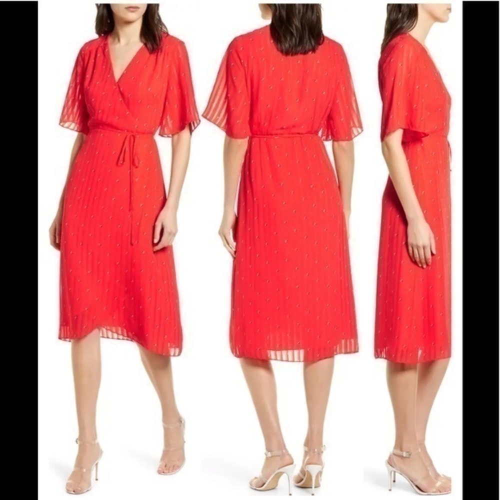Cupcakes and Cashmere Mulholland Midi Wrap Dress S